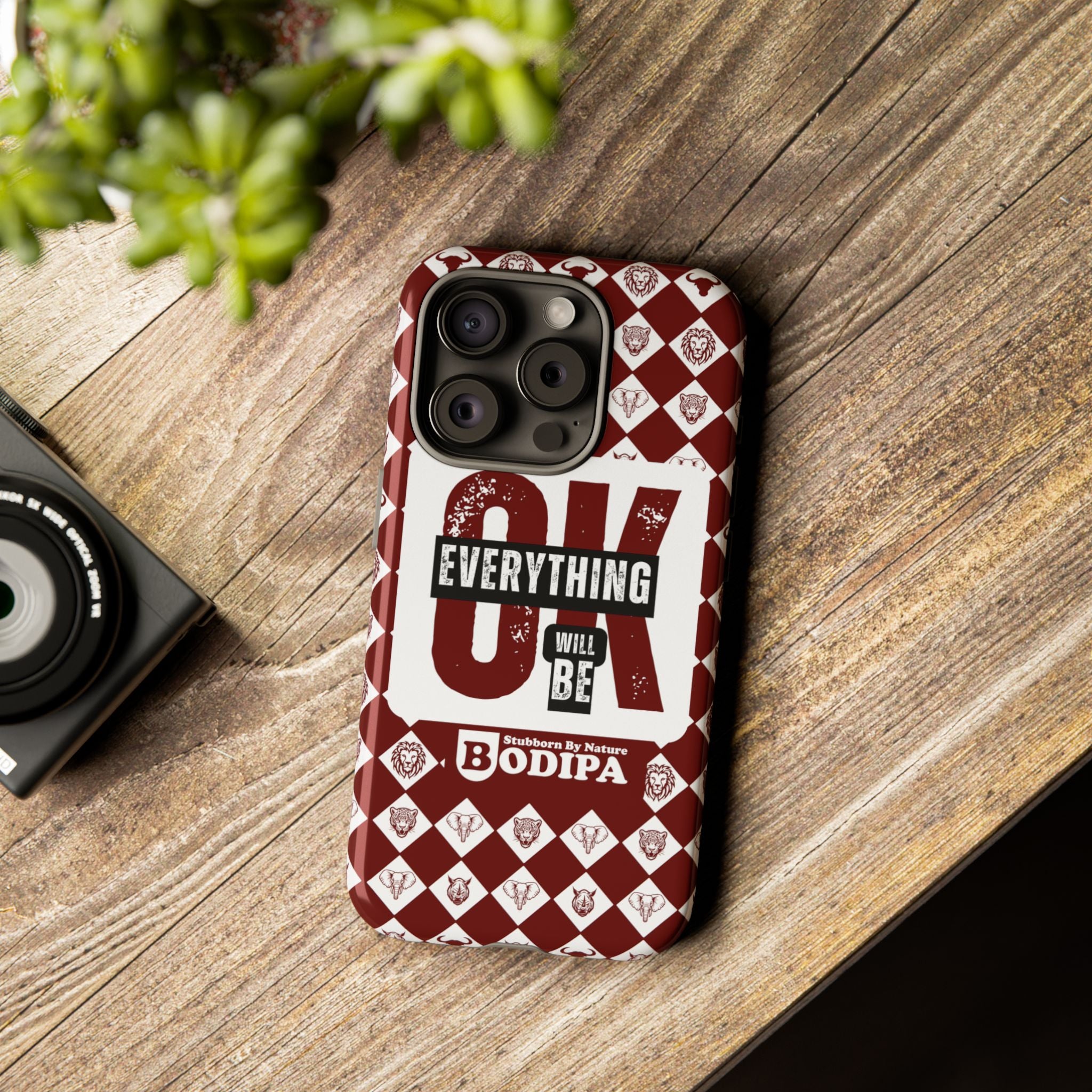Maroon Everything Will Be OK Phone Case