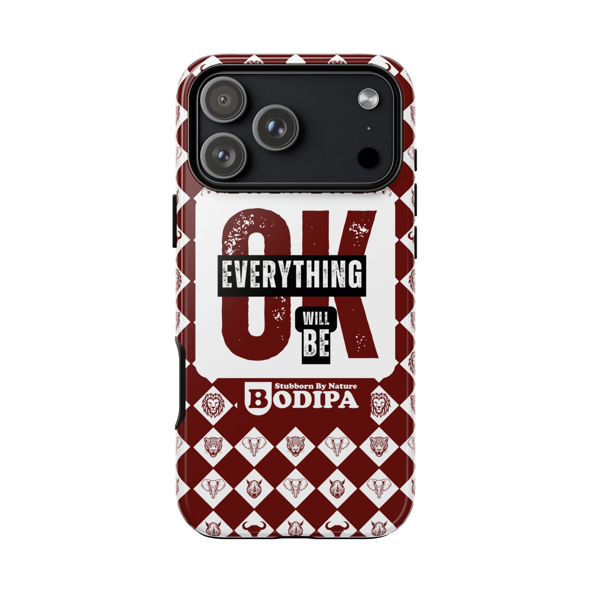 Maroon Everything Will Be OK Phone Case