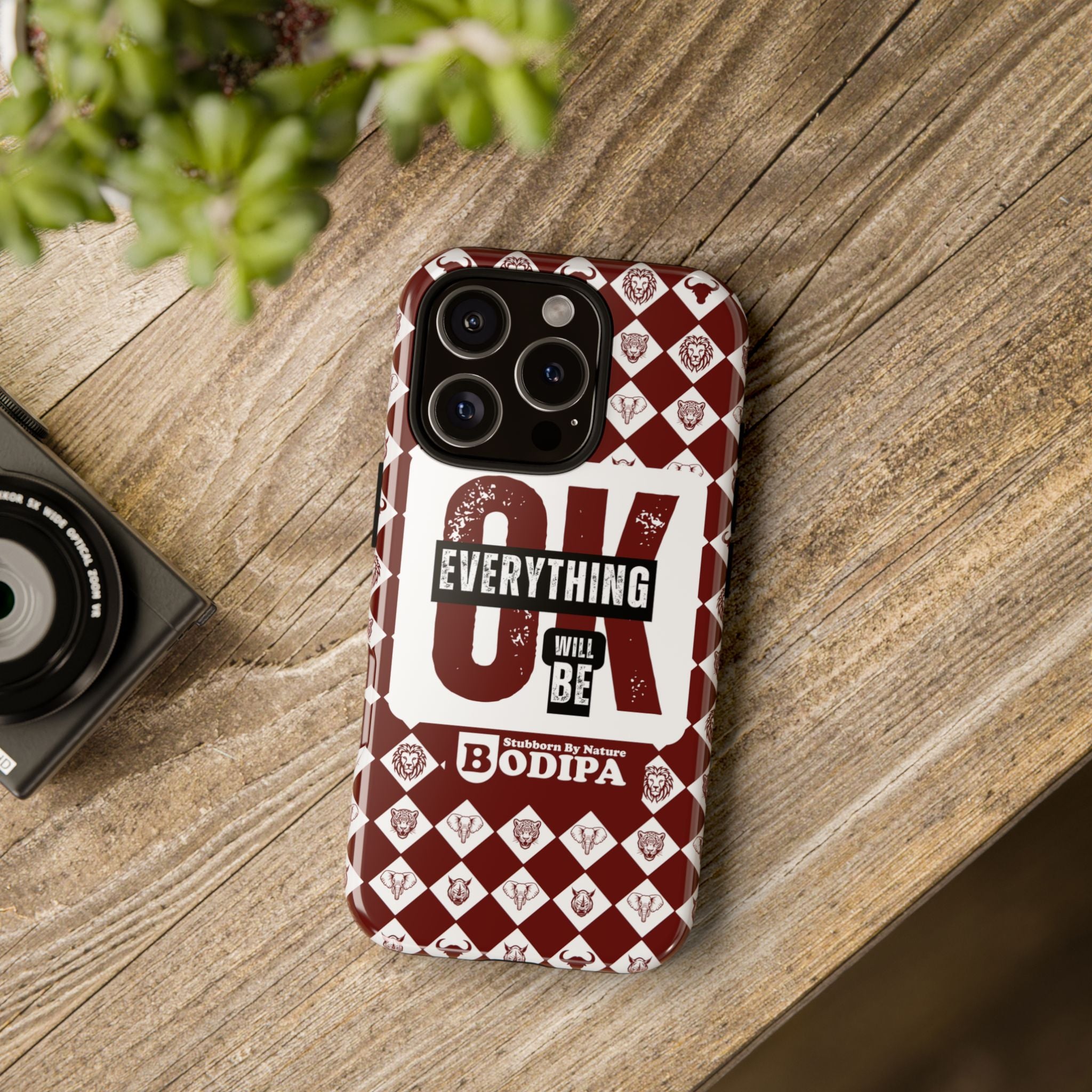Maroon Everything Will Be OK Phone Case