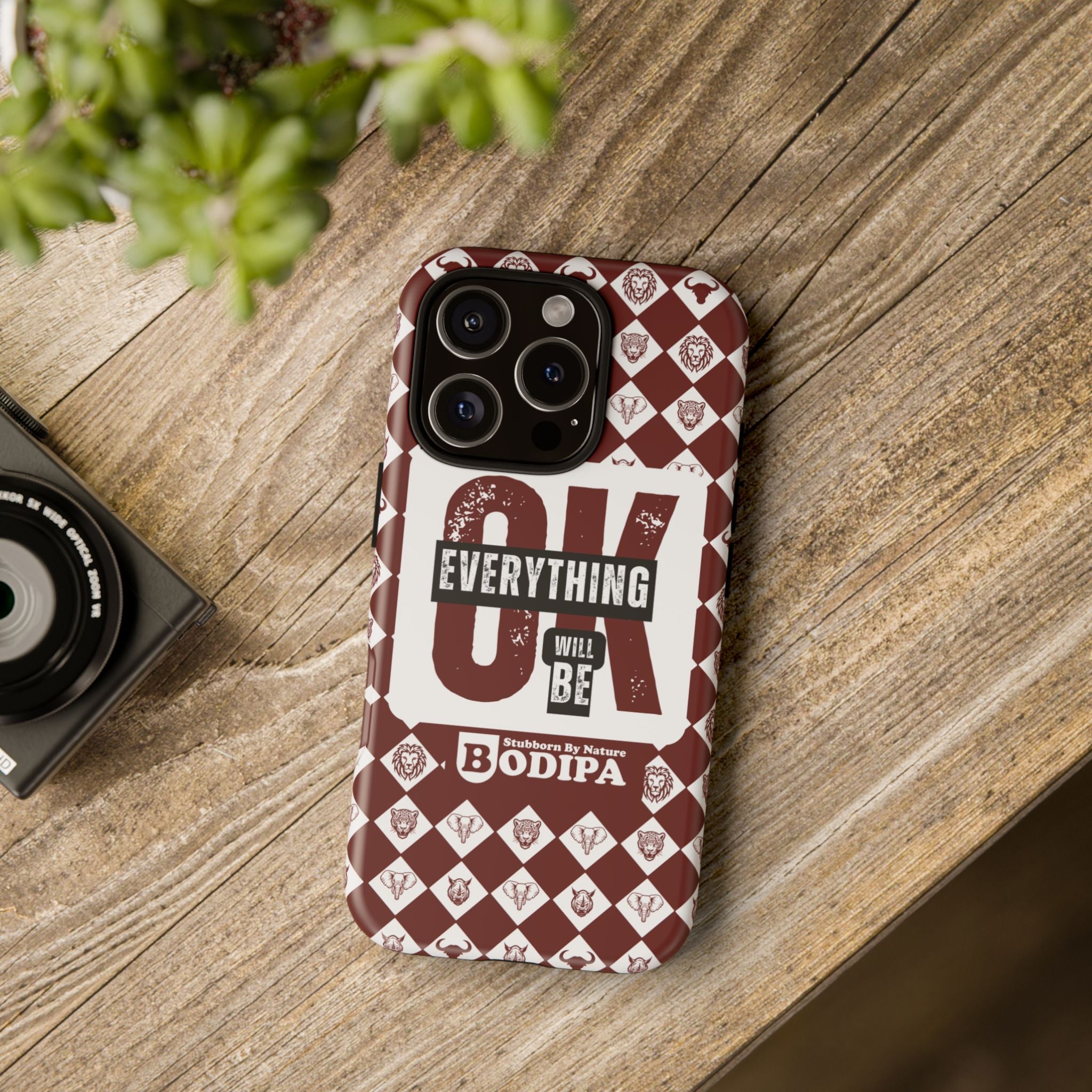 Maroon Everything Will Be OK Phone Case