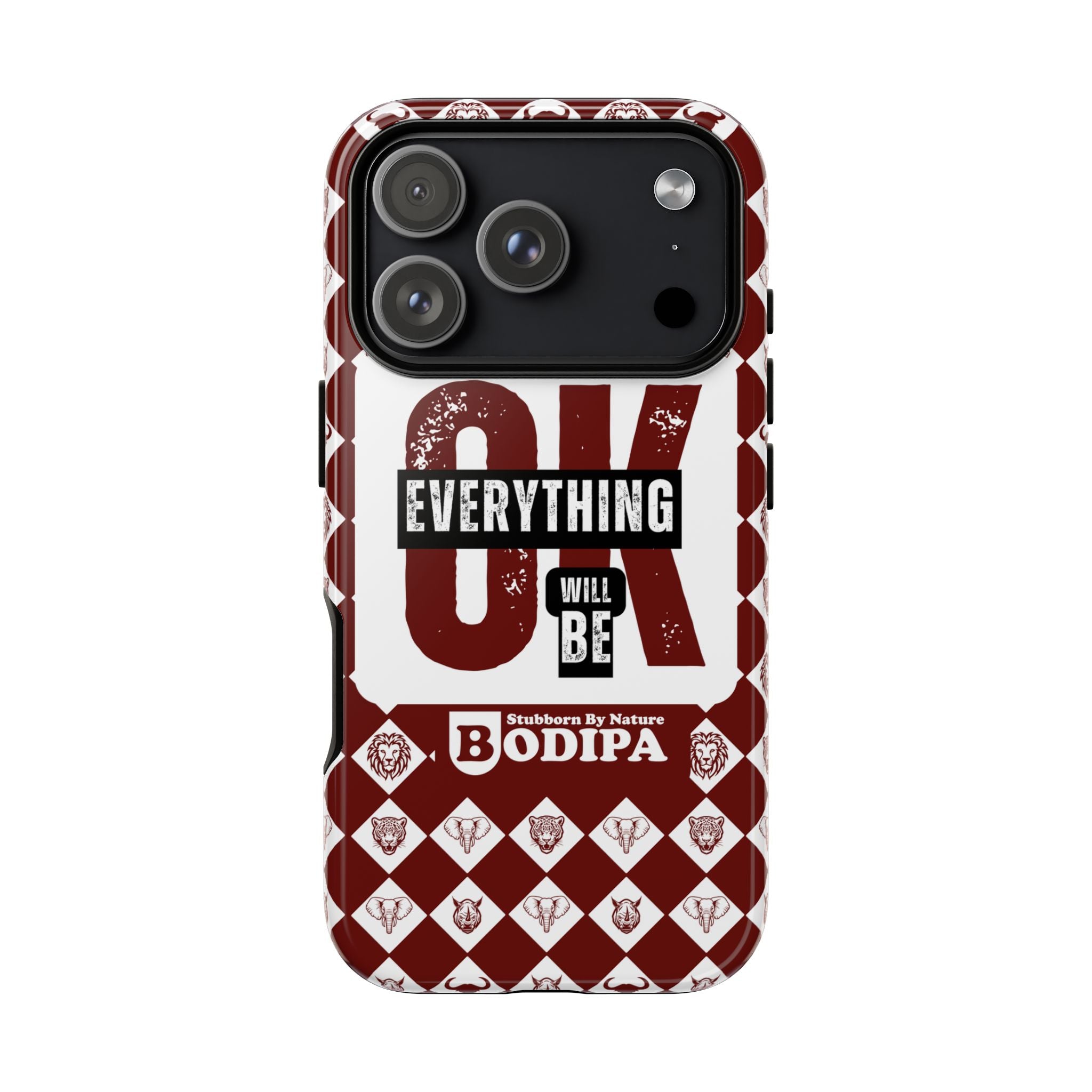 Maroon Everything Will Be OK Phone Case