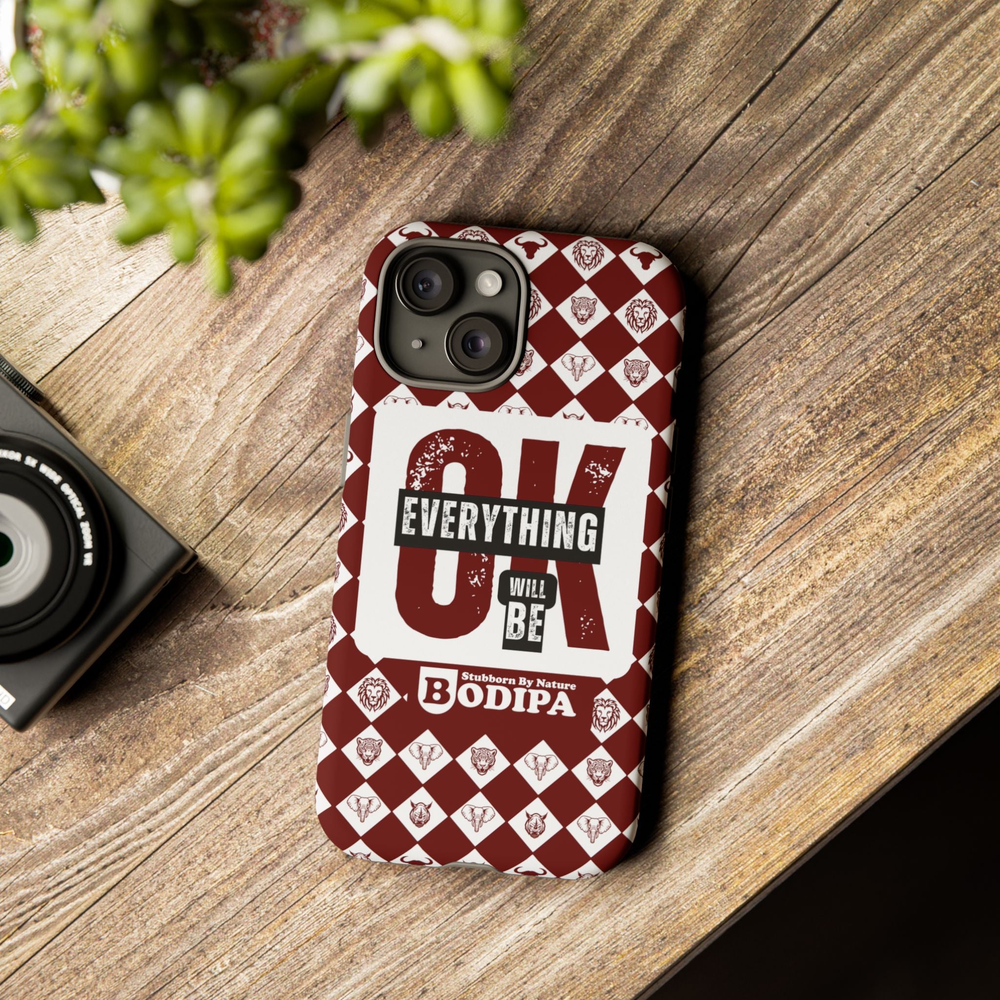 Maroon Everything Will Be OK Phone Case