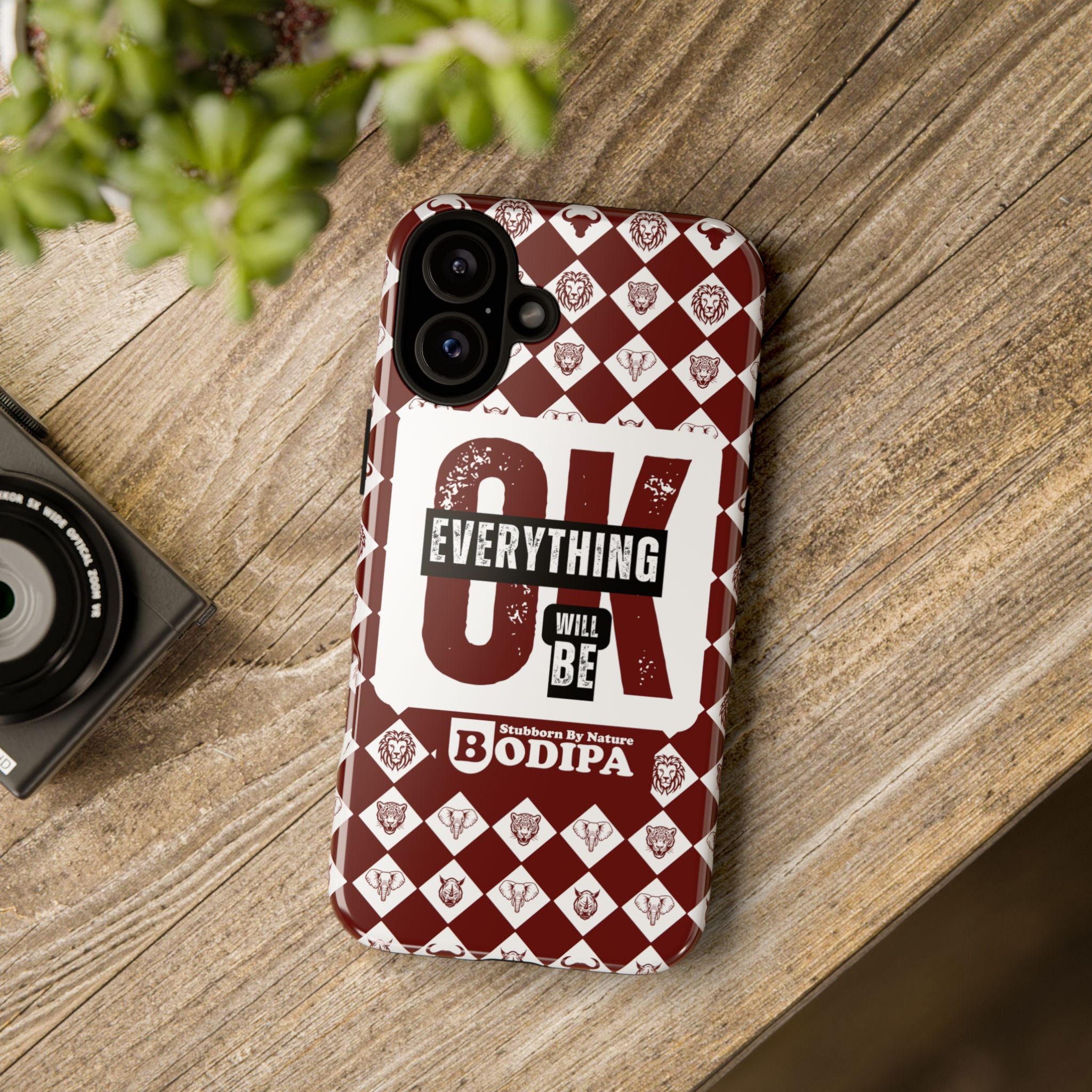 Maroon Everything Will Be OK Phone Case