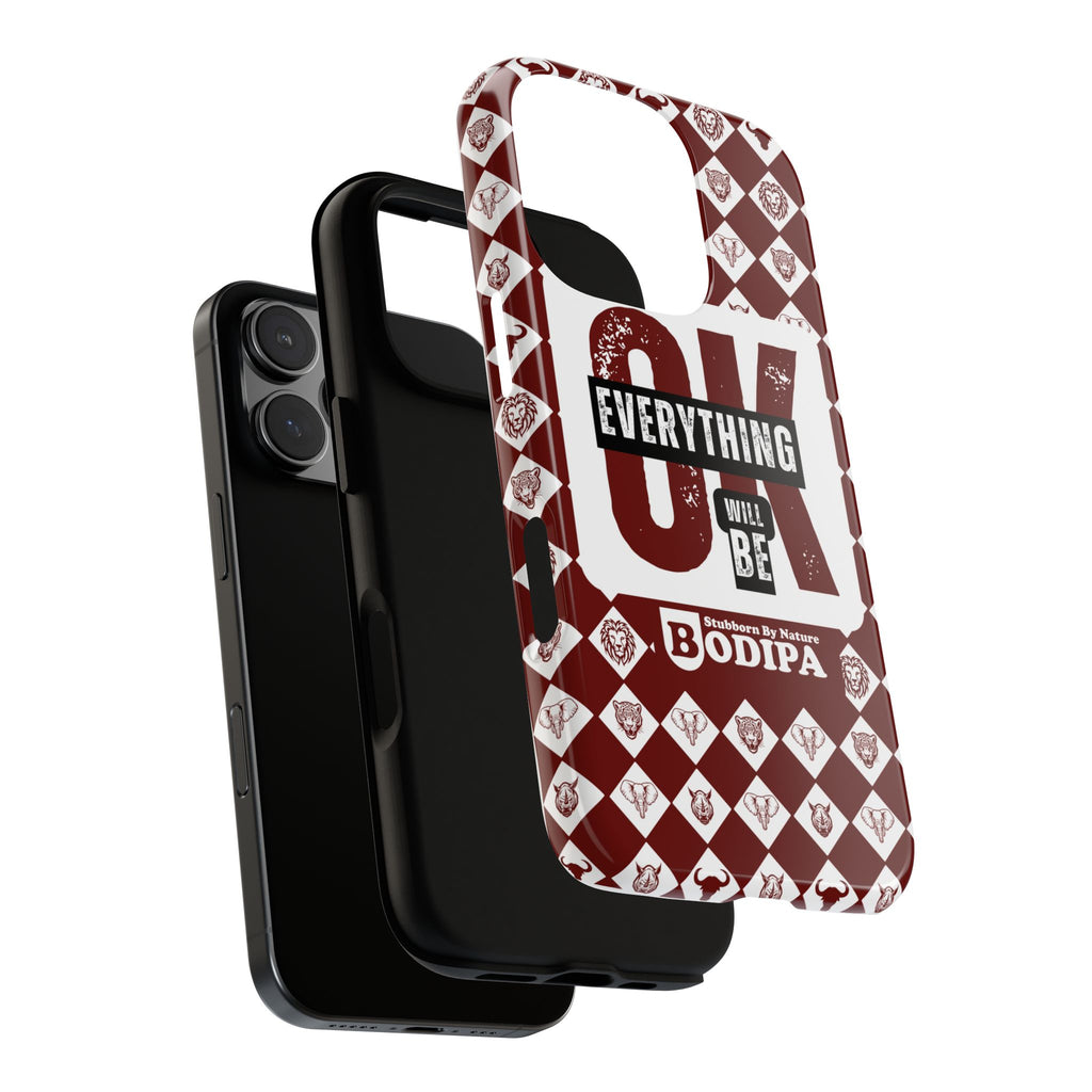Maroon Everything Will Be OK Phone Case