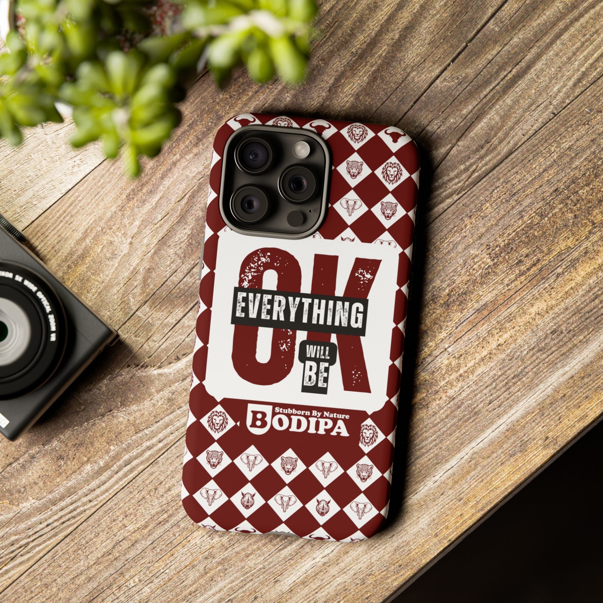 Maroon Everything Will Be OK Phone Case