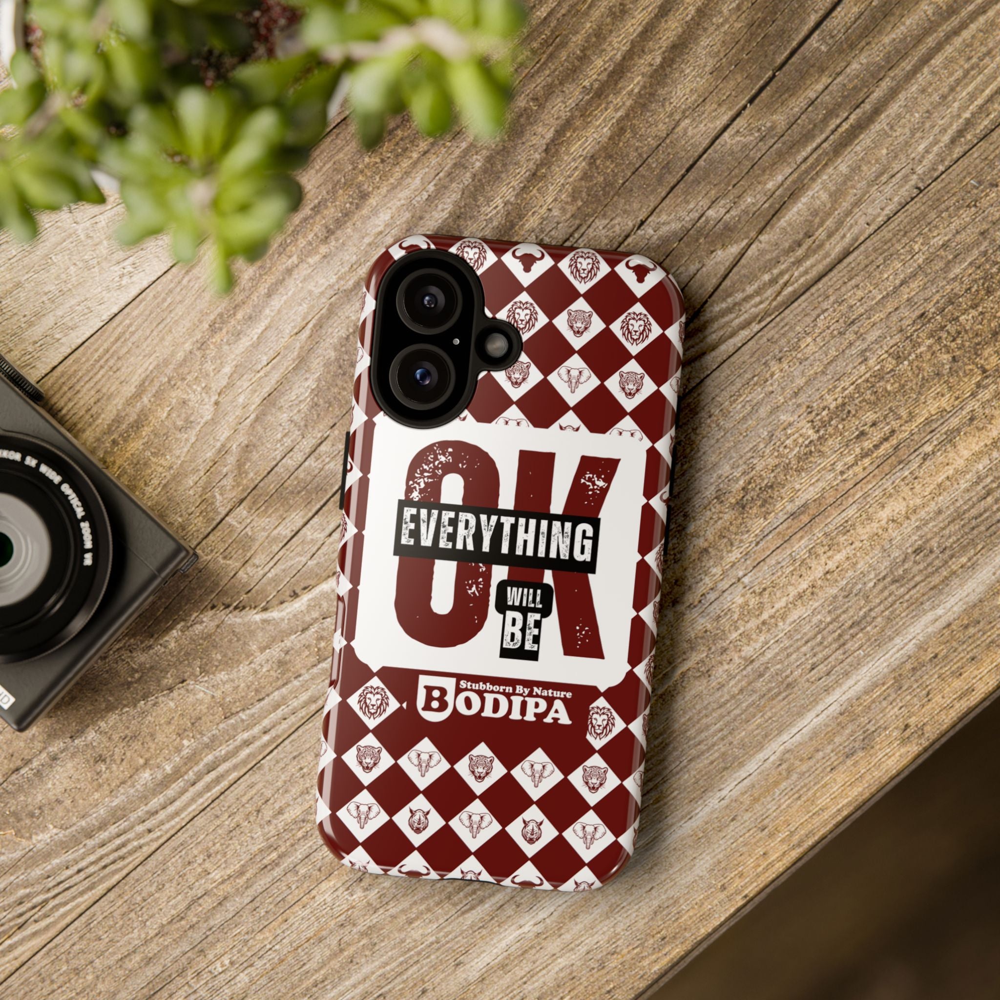 Maroon Everything Will Be OK Phone Case