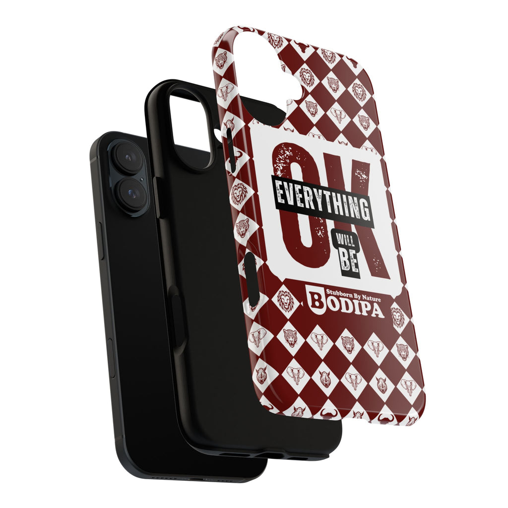 Maroon Everything Will Be OK Phone Case