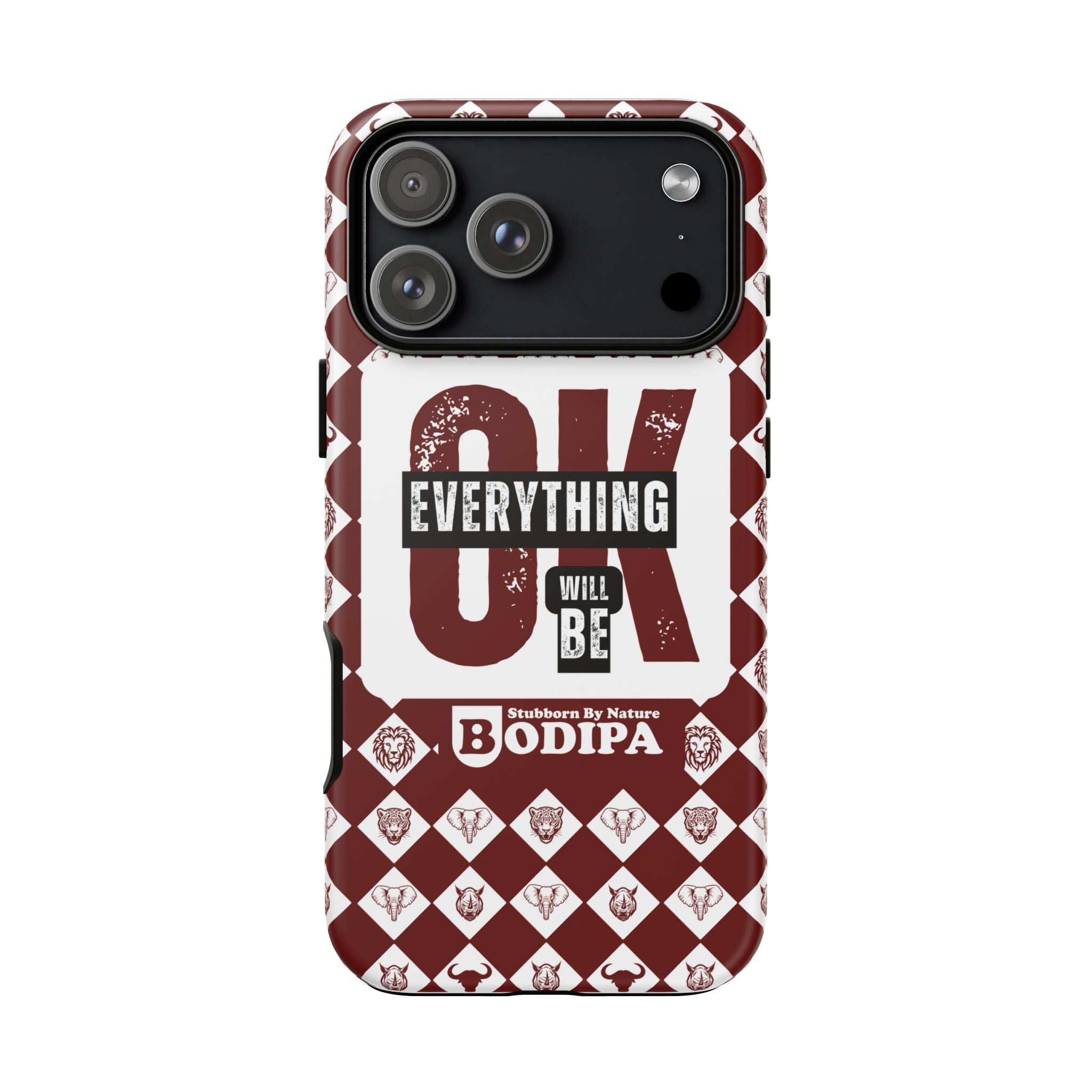 Maroon Everything Will Be OK Phone Case