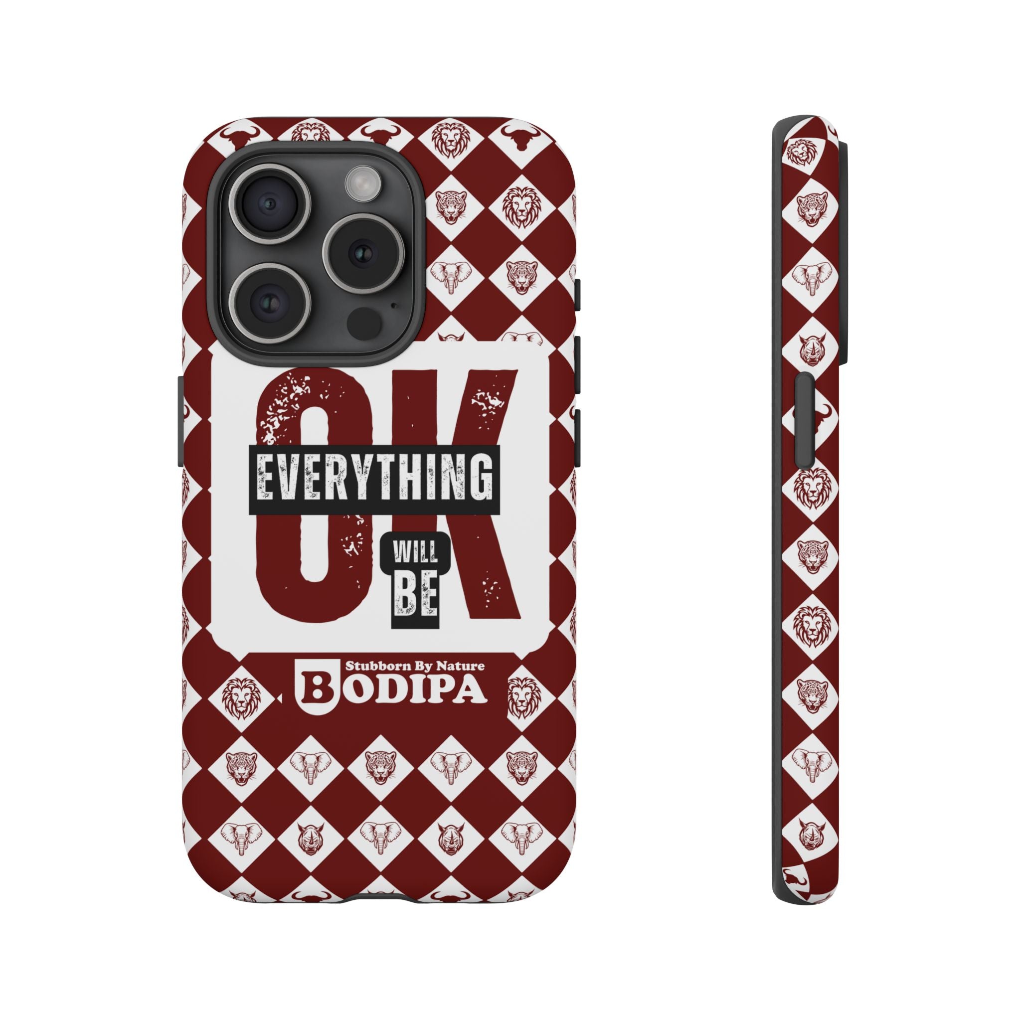 Maroon Everything Will Be OK Phone Case